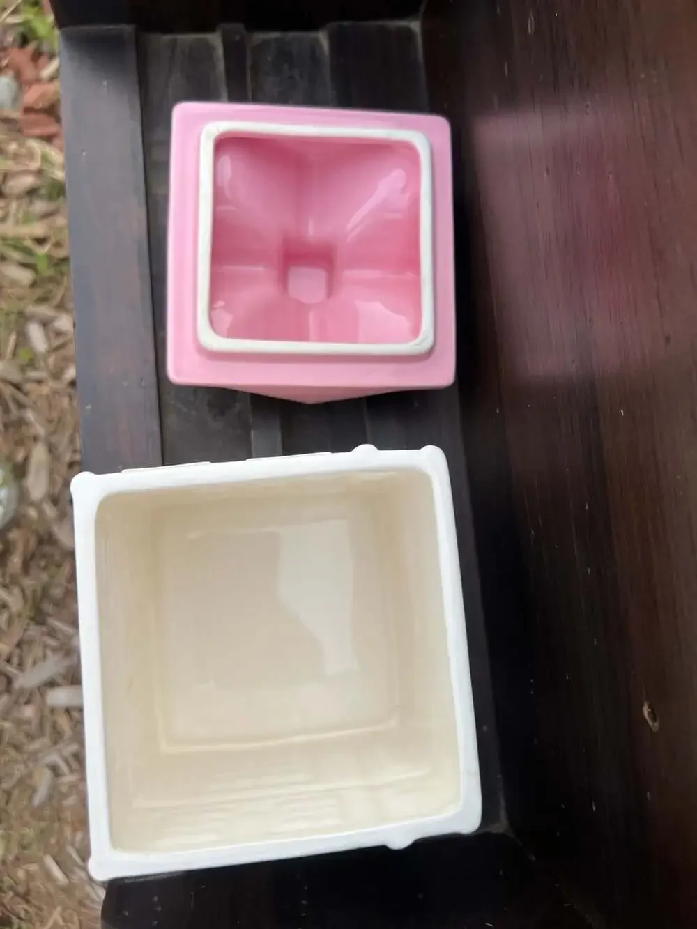 Vintage 1989 Avon Townhouse Collection Tea Room Pink Roof House Canister Jar